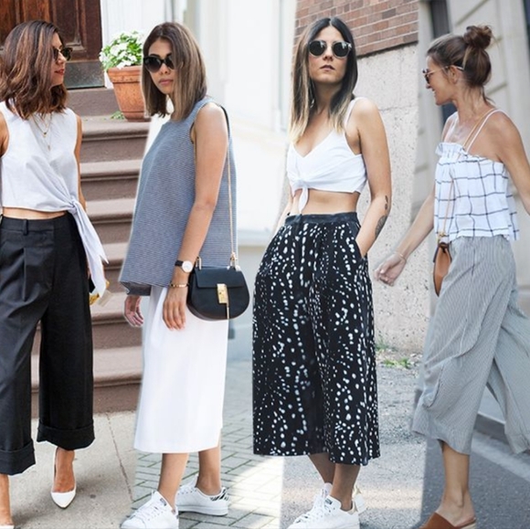 Kate Spade NWOT Broome Street fresh white denim wide leg pants/culottes - Picture 14 of 14